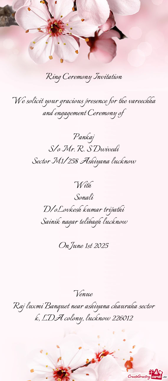 S/o Mr. R. S Dwivedi