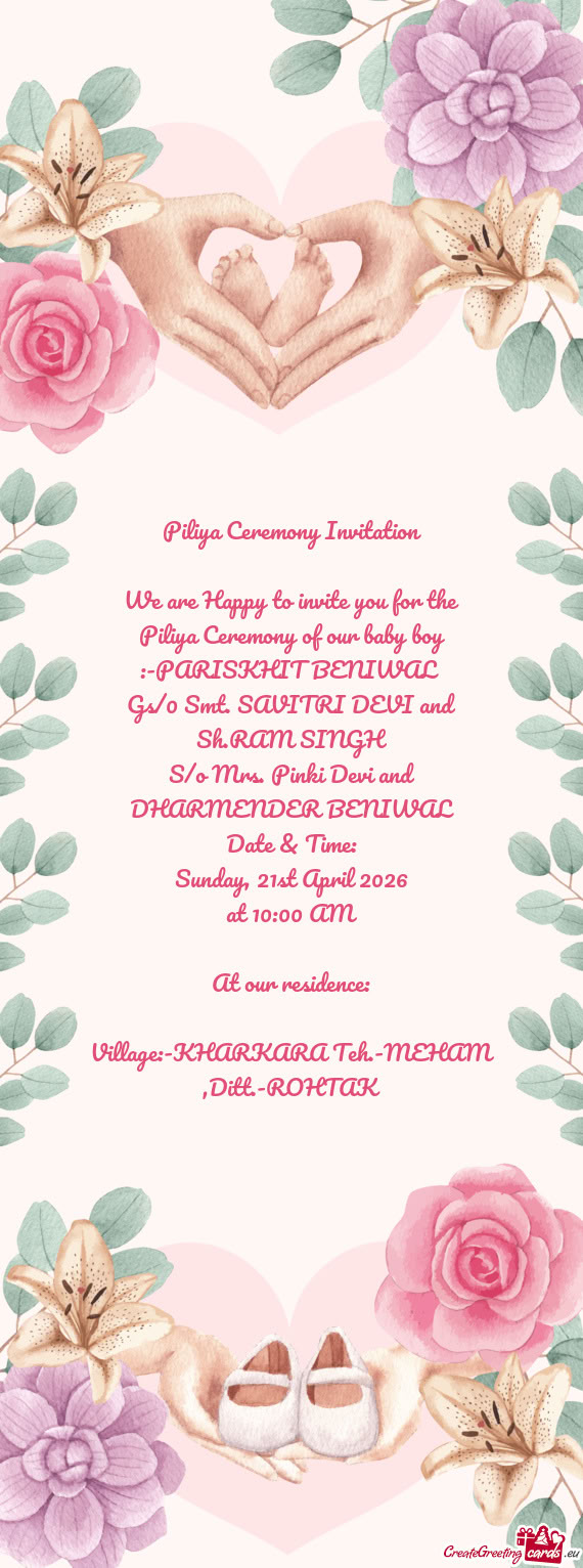 S/o Mrs. Pinki Devi and DHARMENDER BENIWAL