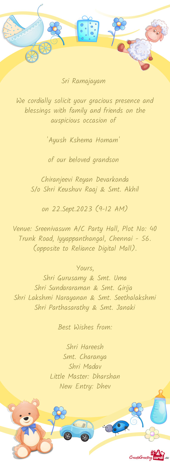 S/o Shri Keushuv Raaj & Smt. Akhil