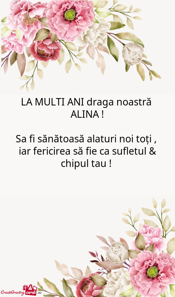 Sa fi sănătoasă alaturi noi toți