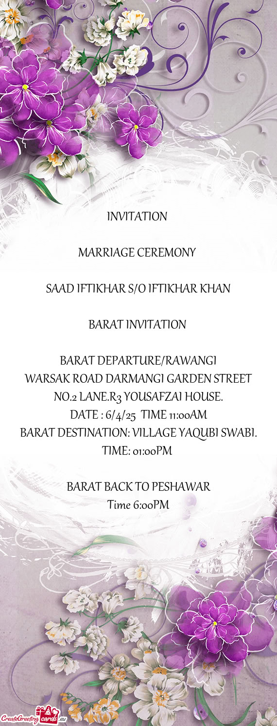 SAAD IFTIKHAR S/O IFTIKHAR KHAN