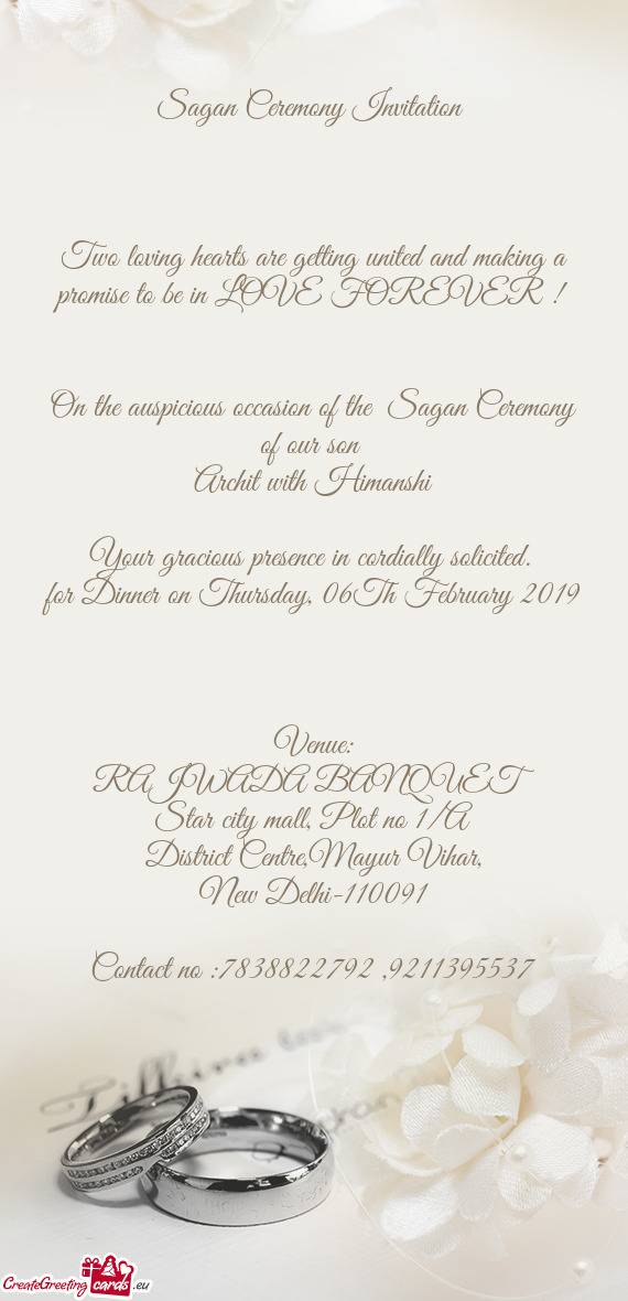 Sagan Ceremony Invitation