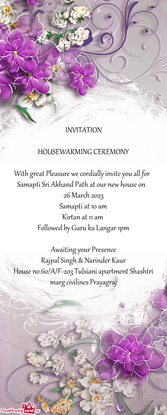 Samapti Sri Akhand Path at our new house on
