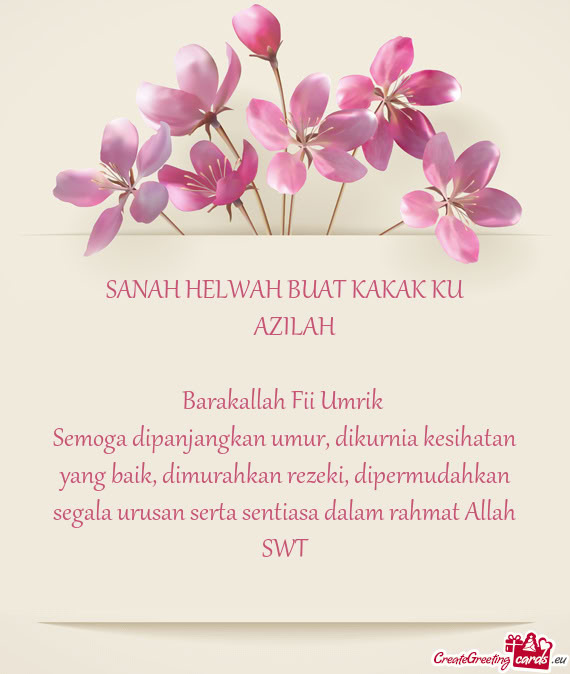 SANAH HELWAH BUAT KAKAK KU