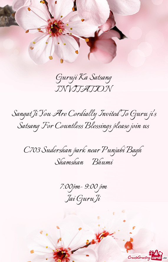 Sangat Ji You Are Cordially Invited To Guru ji