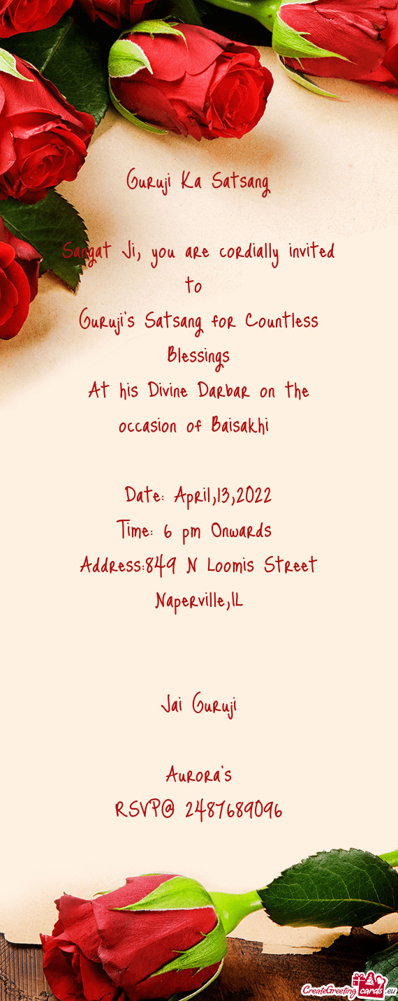 Sangat Ji, you are cordially invited to