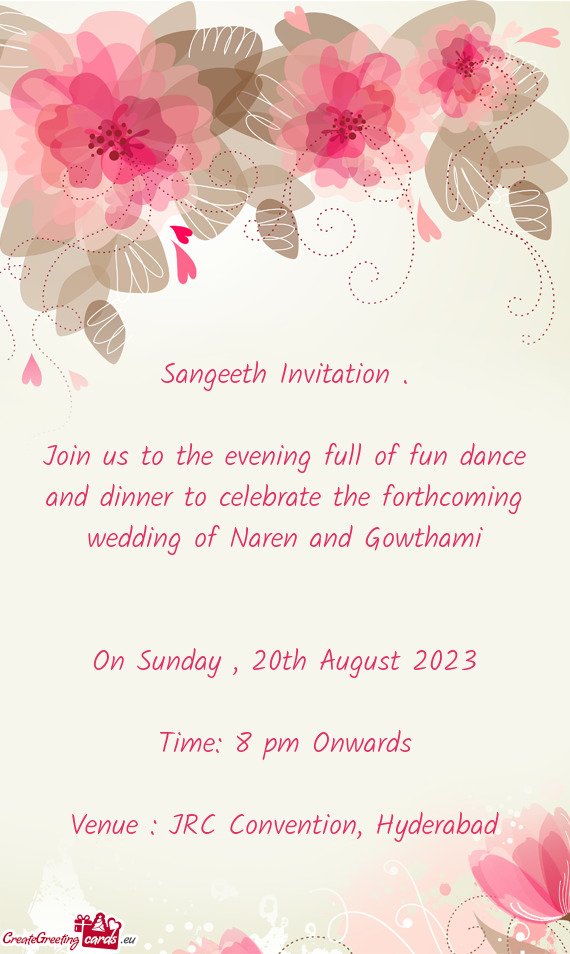 Sangeeth Invitation
