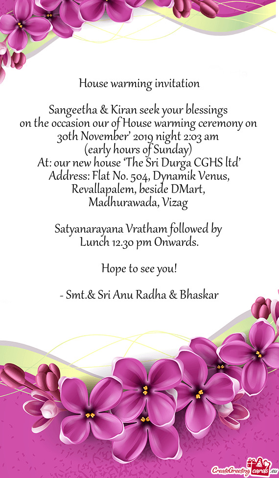 Sangeetha & Kiran seek your blessings