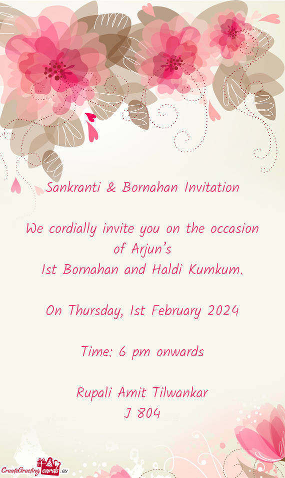 Sankranti & Bornahan Invitation