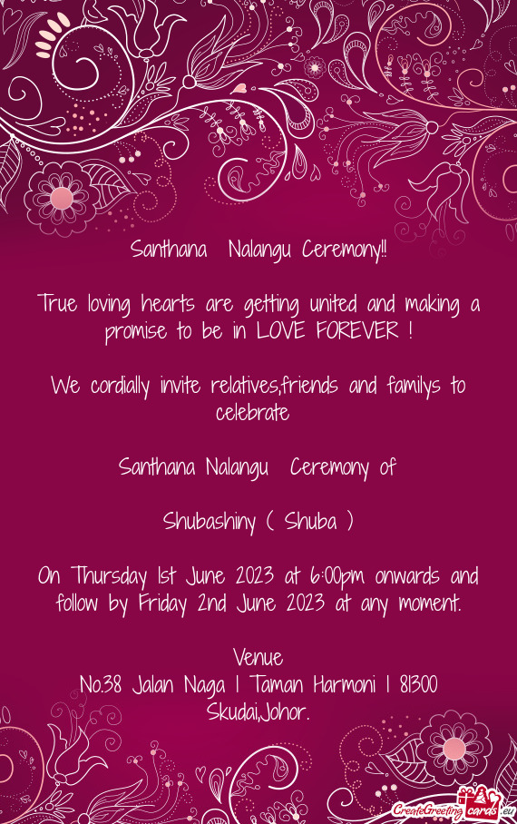 Santhana Nalangu Ceremony