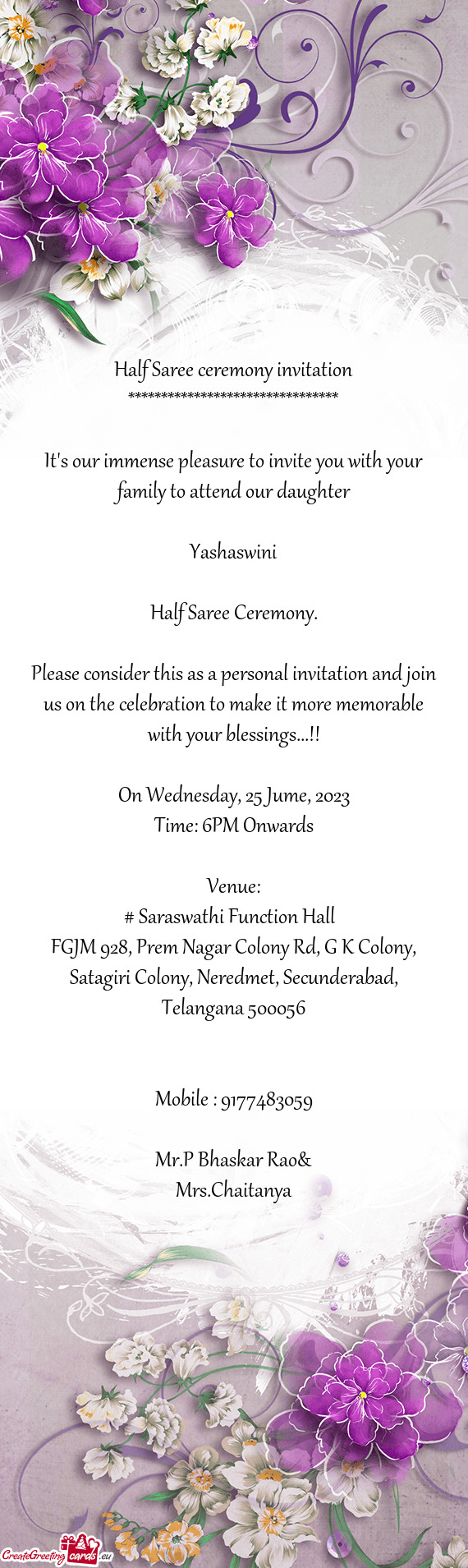 # Saraswathi Function Hall
