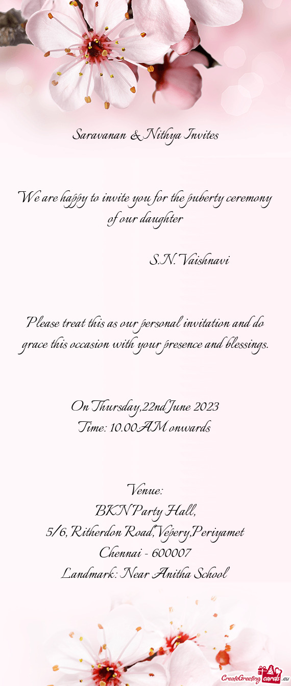 Saravanan & Nithya Invites