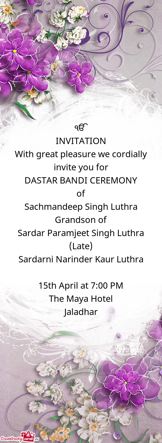 Sardar Paramjeet Singh Luthra (Late)