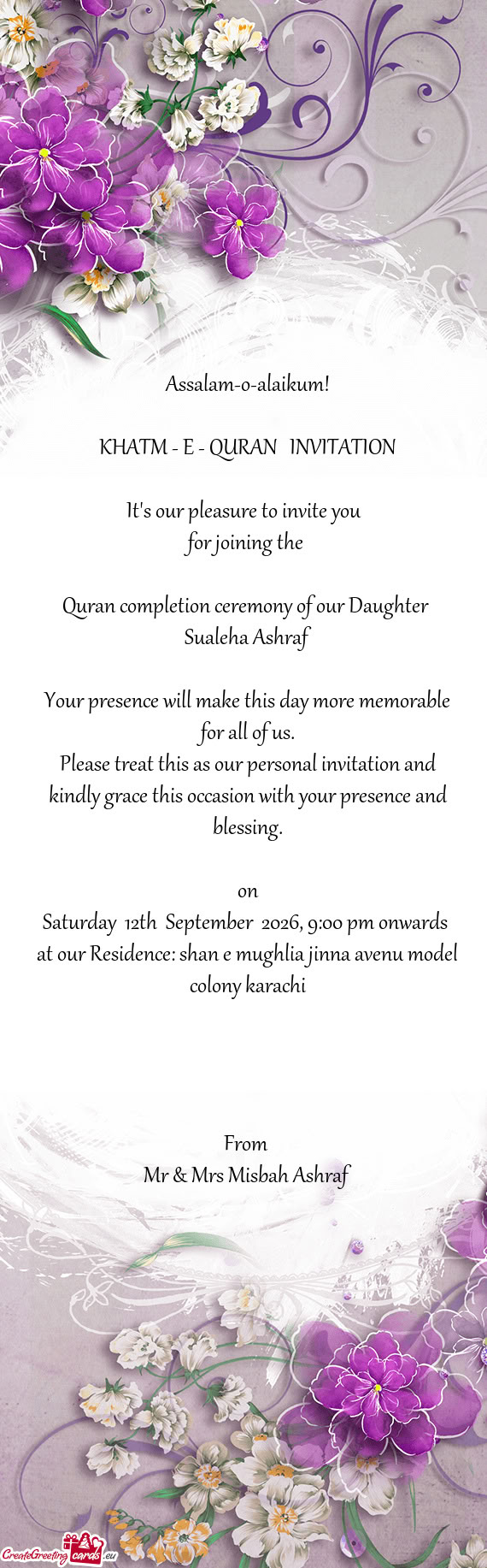 Saturday 12th September 2026, 9:00 pm onwards