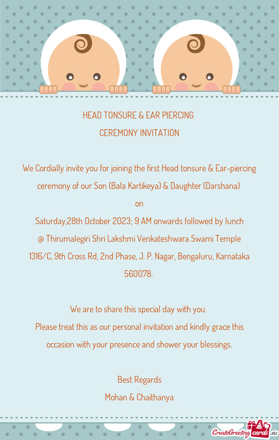 Saturday,28th October 2023; 9 AM onwards followed by lunch
