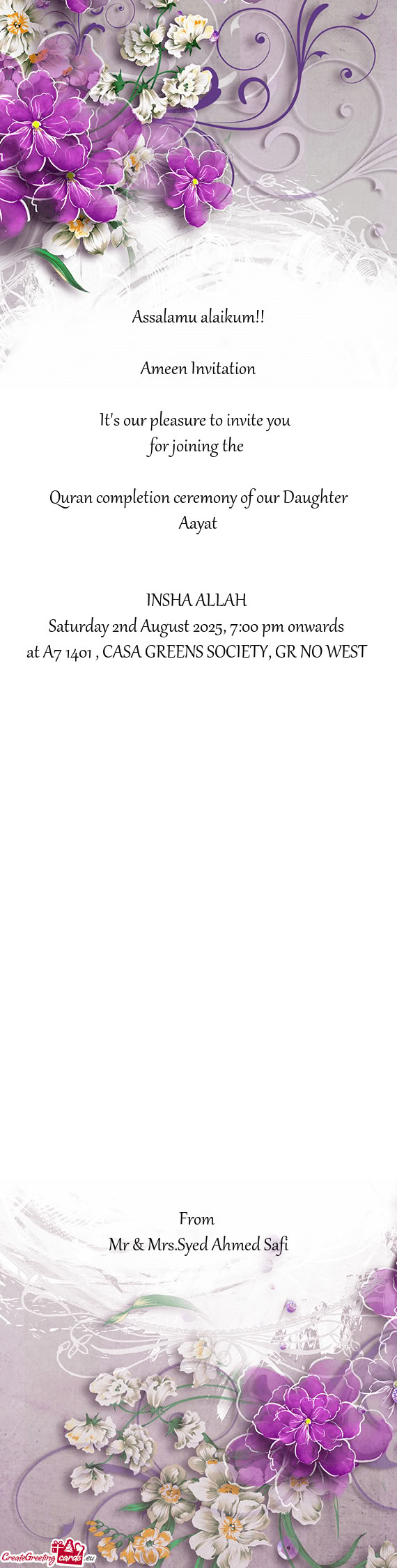 Saturday 2nd August 2025, 7:00 pm onwards