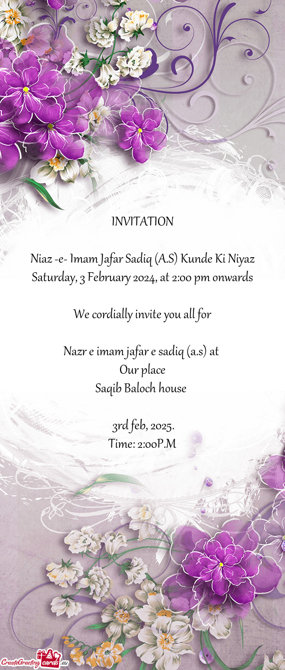 Saturday, 3 February 2024, at 2:00 pm onwards