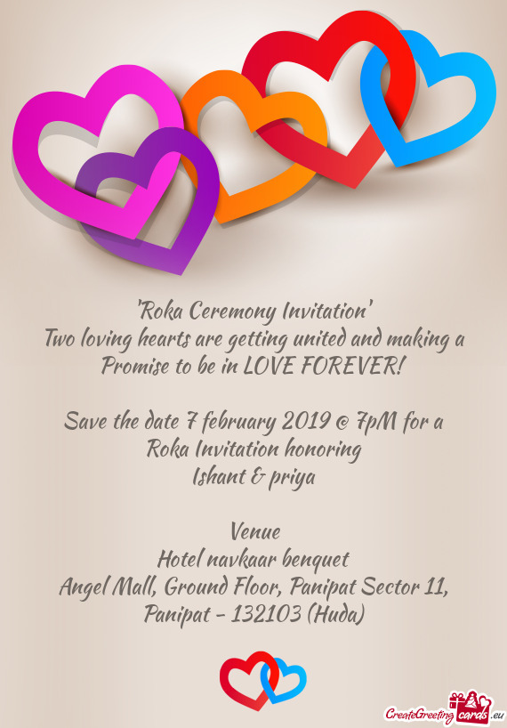 Save the date 7 february 2019 @ 7pM for a