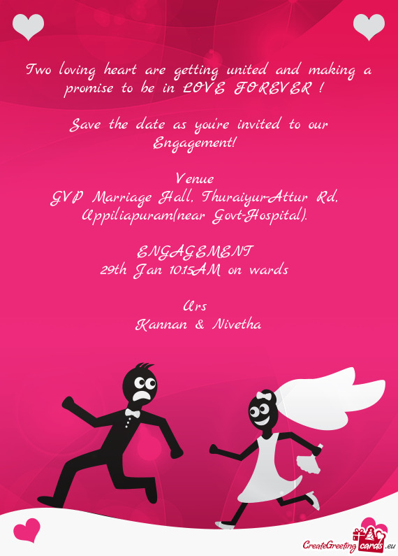 Save the date as you're invited to our Engagement