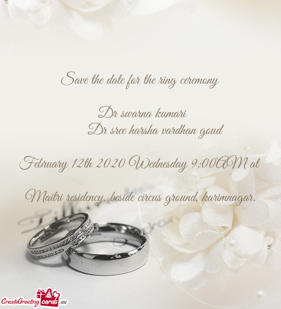 Save the date for the ring ceremony