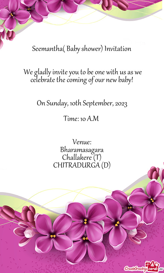 Seemantha( Baby shower) Invitation