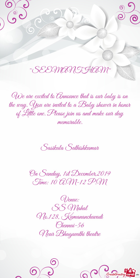 ~SEEMANTHAM~      We are excited to Announce that is our