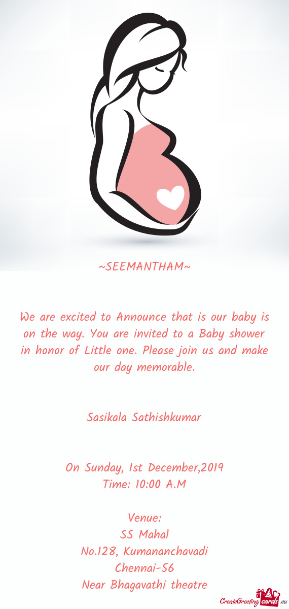 ~SEEMANTHAM~
 
 
 We are excited to Announce that is our baby is on the way