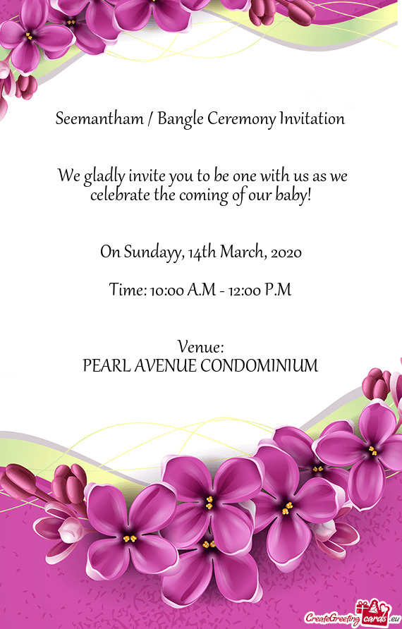 Seemantham / Bangle Ceremony Invitation