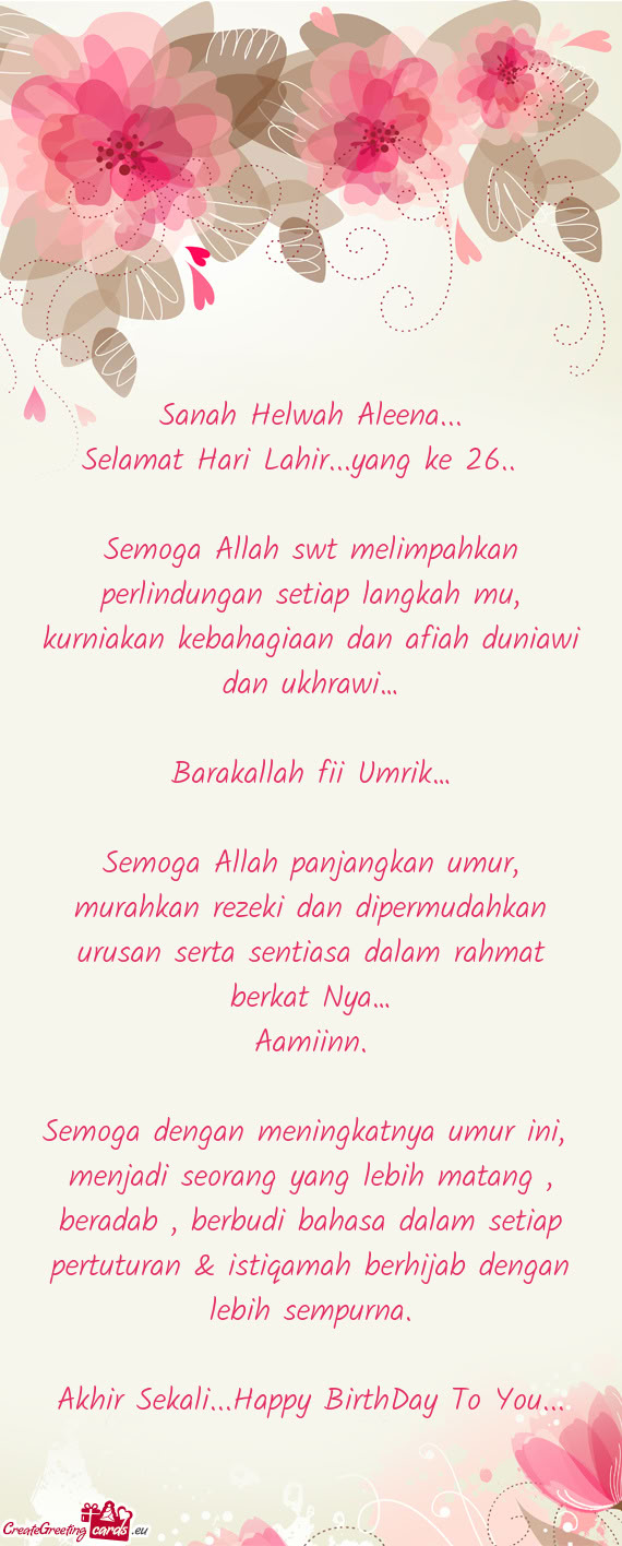 Selamat Hari Lahir...yang ke 26..💐