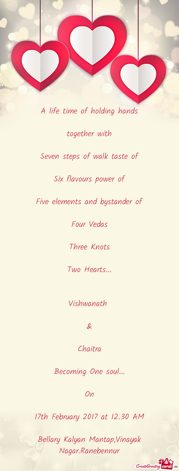 Seven steps of walk taste of