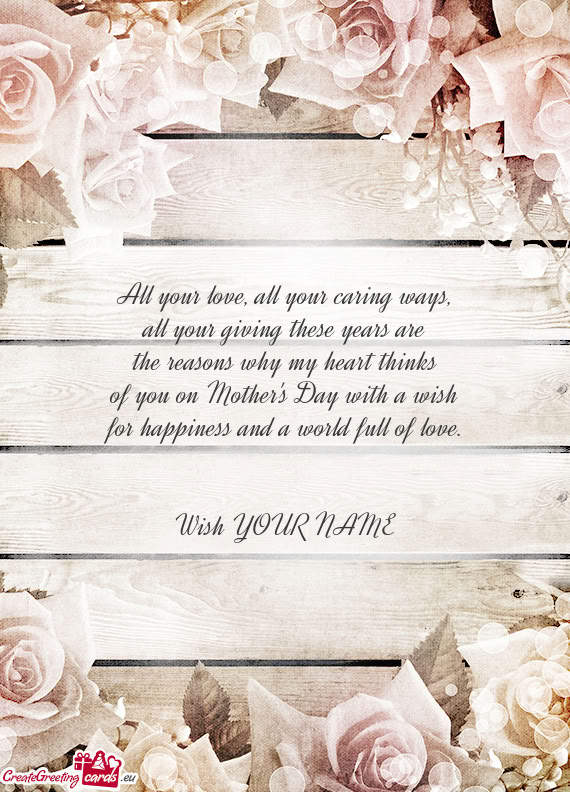 Sh for happiness and a world full of love