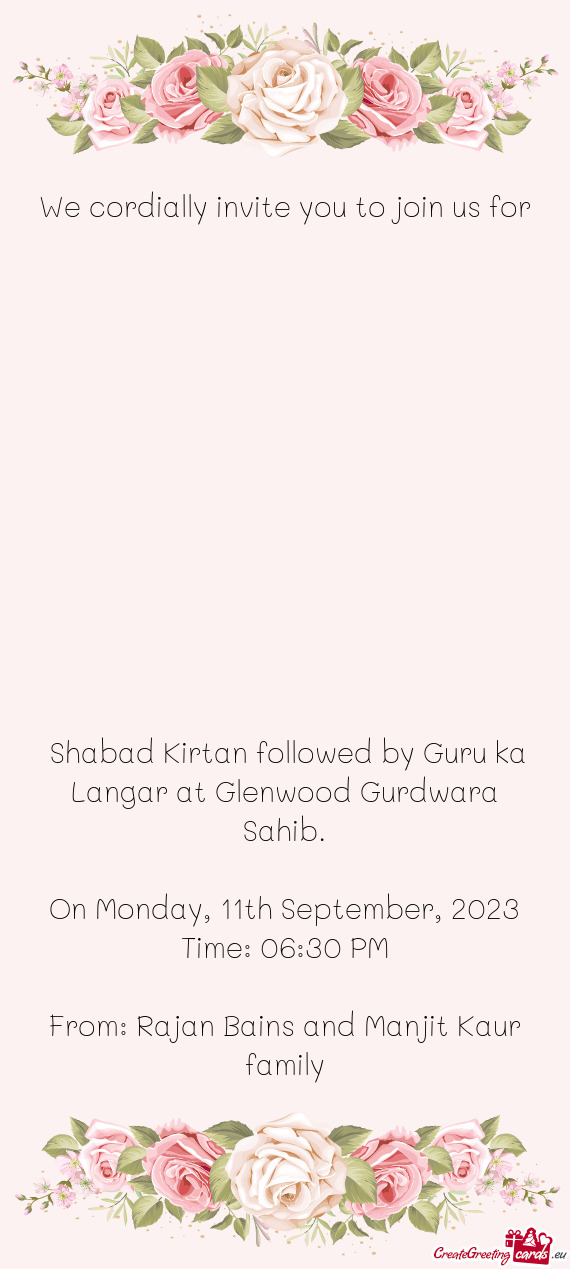 Shabad Kirtan followed by Guru ka Langar at Glenwood Gurdwara Sahib
