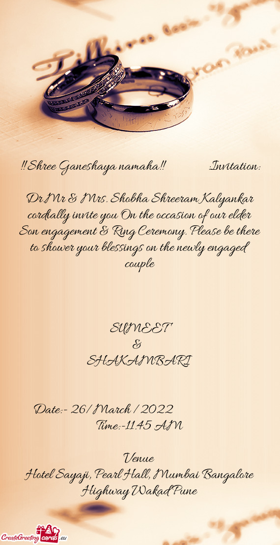 Shree Ganeshaya namaha!!    :Invitation: