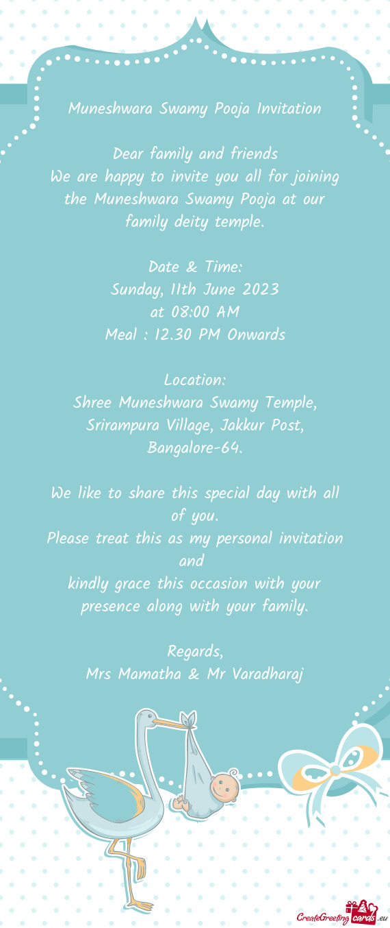 Shree Muneshwara Swamy Temple, Srirampura Village, Jakkur Post, Bangalore-64