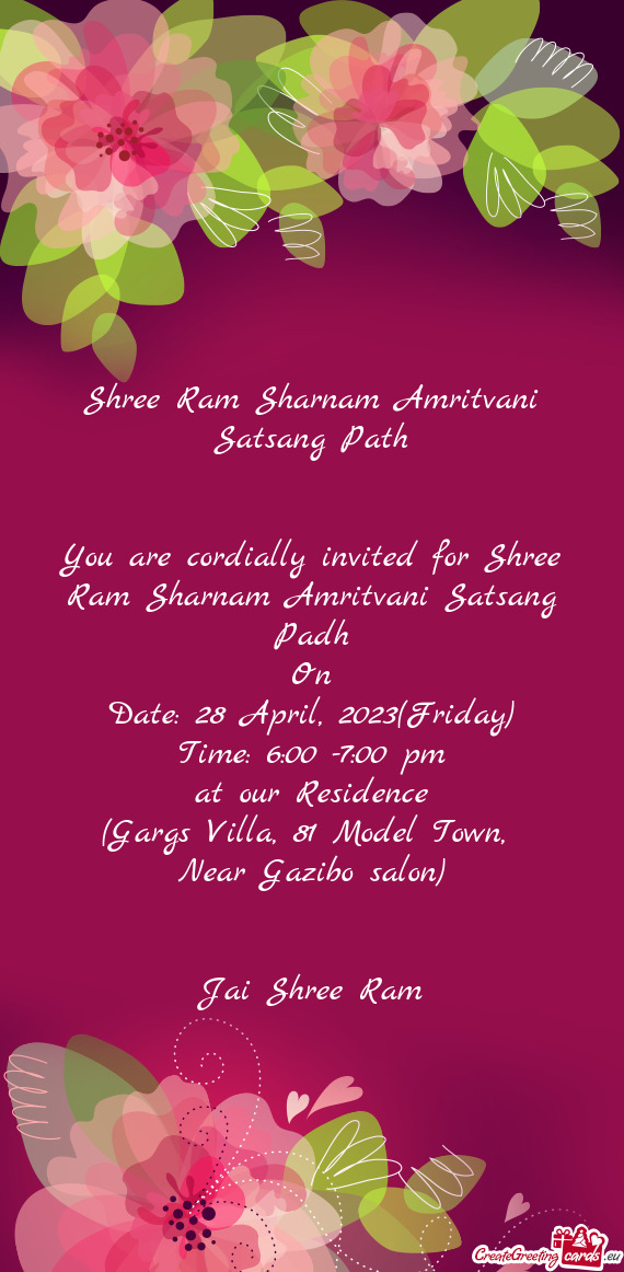 Shree Ram Sharnam Amritvani Satsang Path