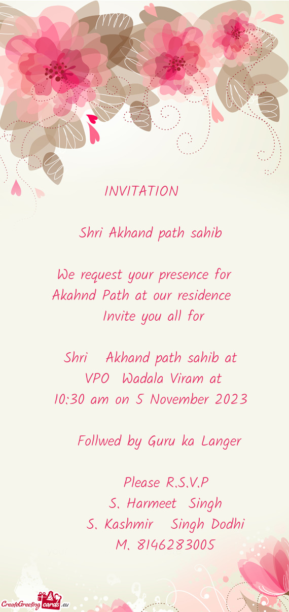 Shri Akhand path sahib at