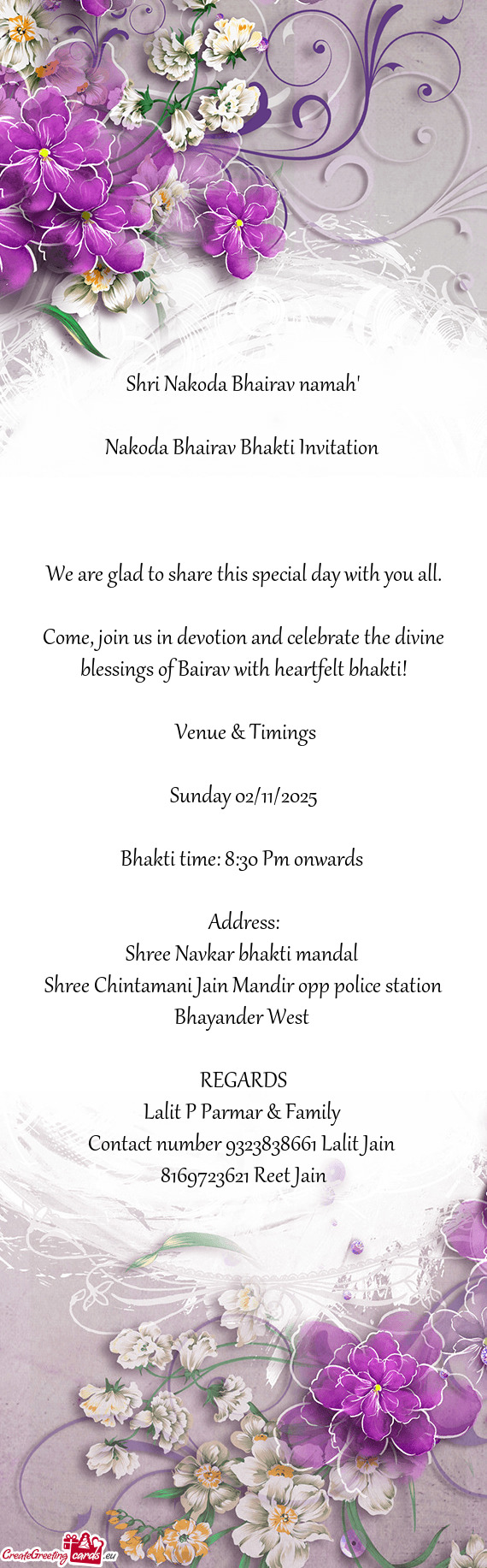 Shri Nakoda Bhairav namah"