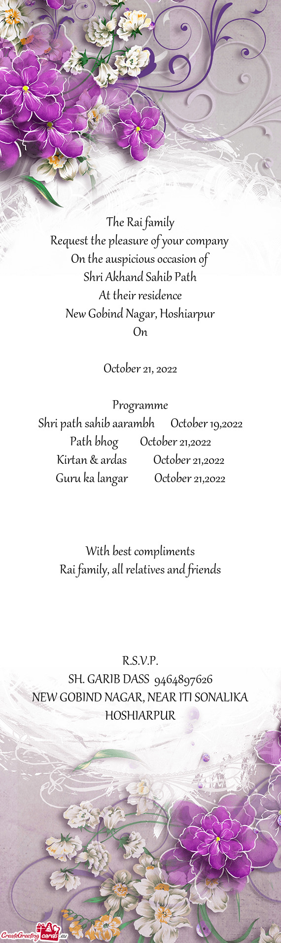 Shri path sahib aarambh October 19,2022