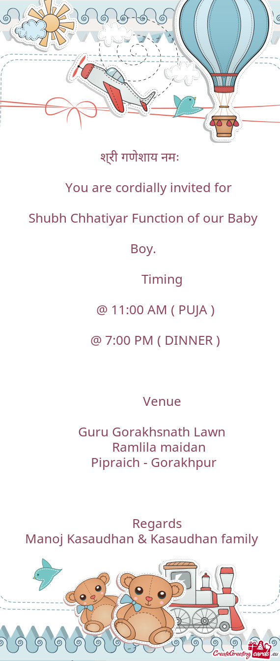 Shubh Chhatiyar Function of our Baby