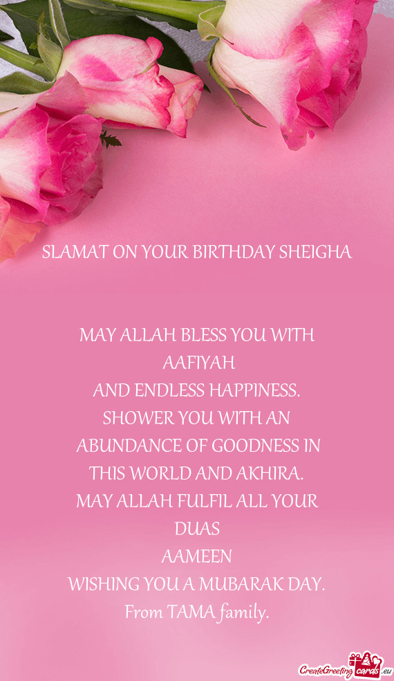 SLAMAT ON YOUR BIRTHDAY SHEIGHA