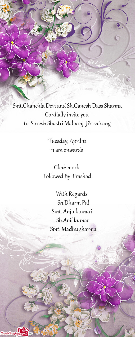 Smt.Chanchla Devi and Sh.Ganesh Dass Sharma