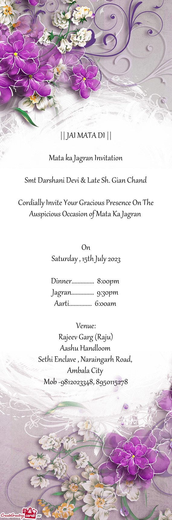 Smt Darshani Devi & Late Sh. Gian Chand