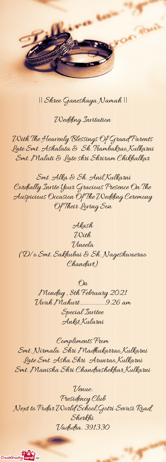 Smt. Malati & Late shri Shriram Chikhalkar