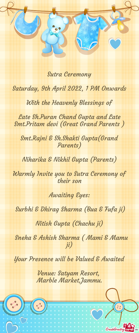 Smt.Rajni & Sh.Shakti Gupta(Grand Parents)