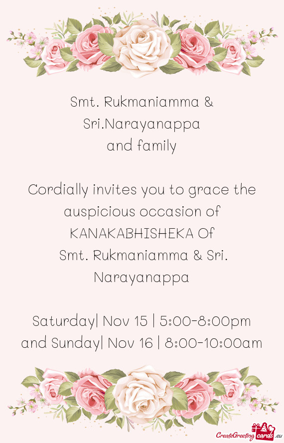 Smt. Rukmaniamma & Sri.Narayanappa