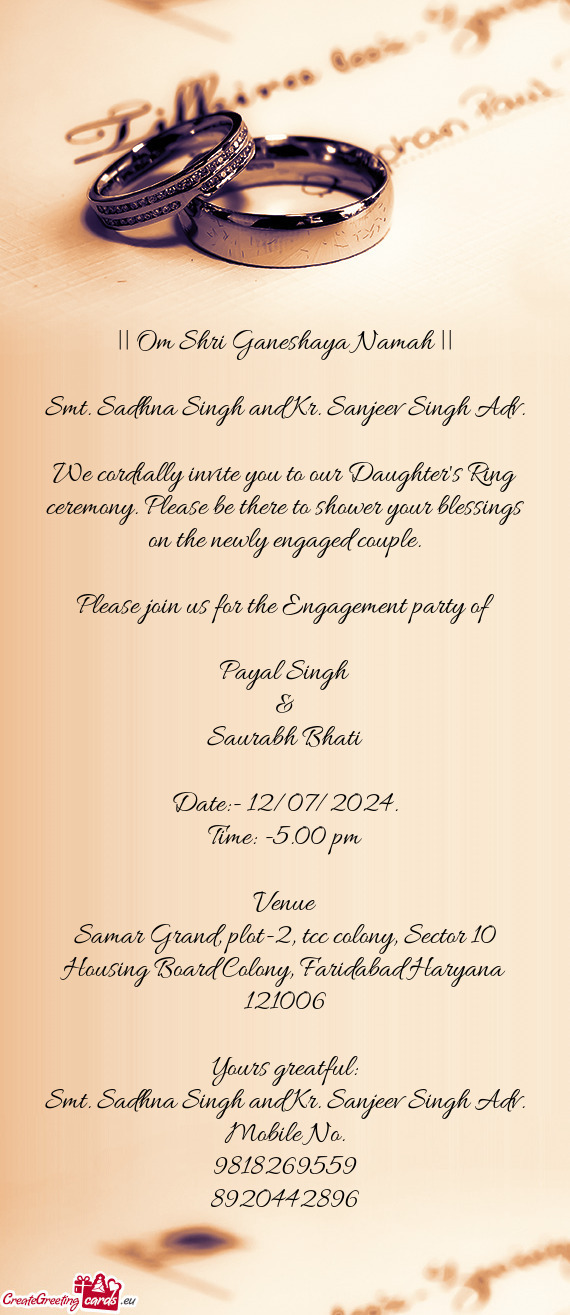 Smt. Sadhna Singh and Kr. Sanjeev Singh Adv