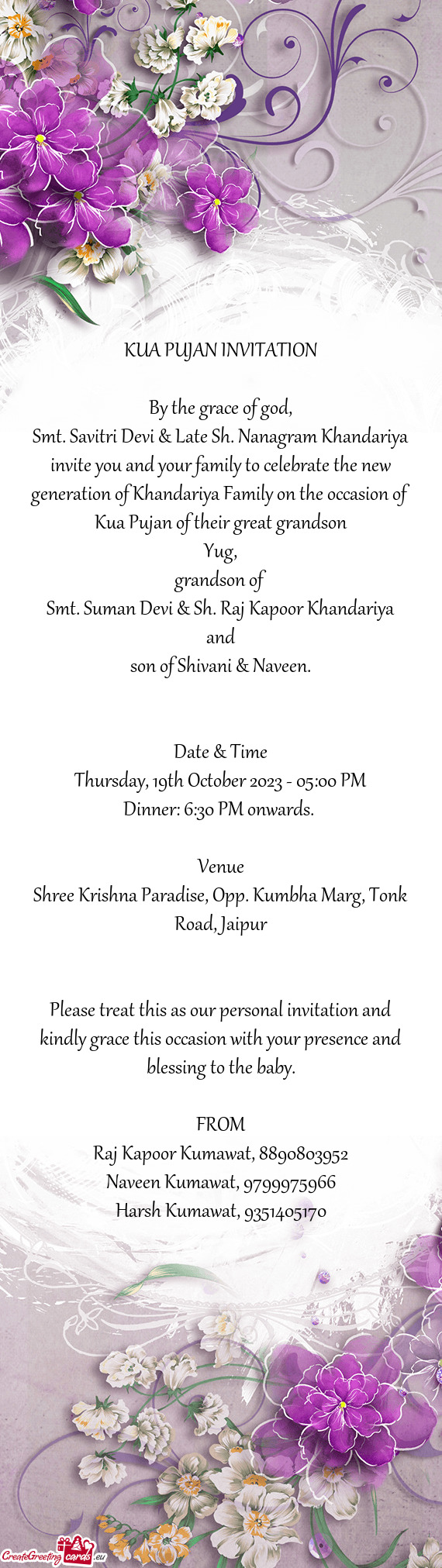 Smt. Savitri Devi & Late Sh. Nanagram Khandariya