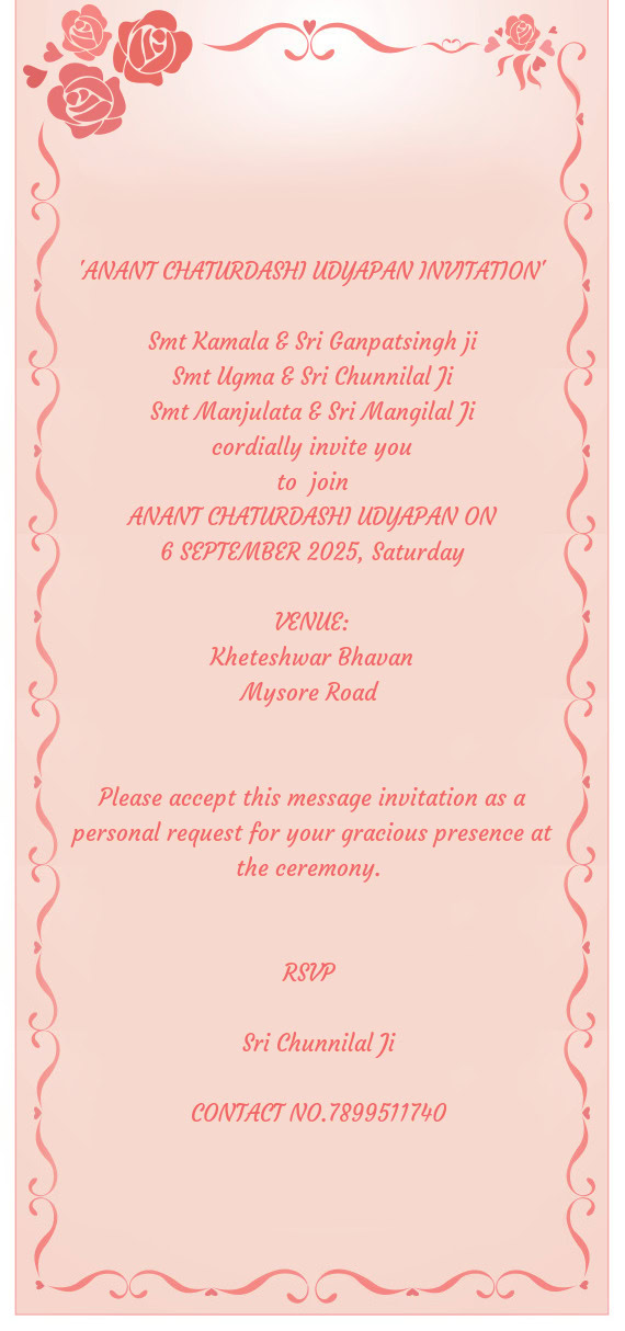 Smt Ugma & Sri Chunnilal Ji