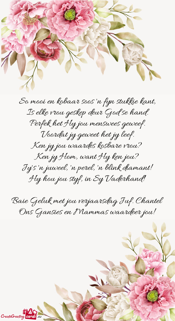 So mooi en kobaar soos 