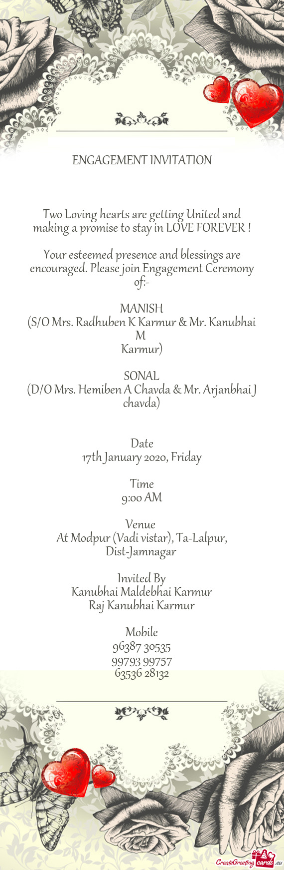 (S/O Mrs. Radhuben K Karmur & Mr. Kanubhai M